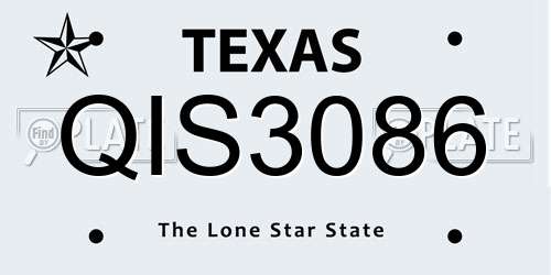 QIS3086 Texas License Plate