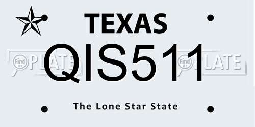 QIS511 Texas License Plate