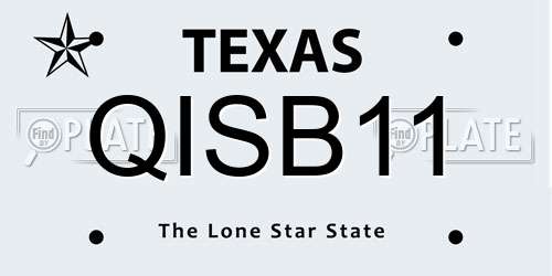 QISB11 Texas License Plate