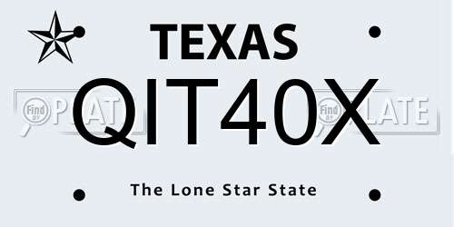QIT40X Texas License Plate