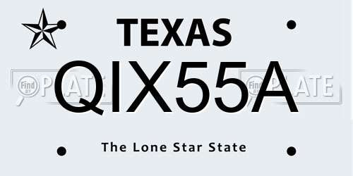 QIX55A Texas License Plate