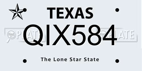 QIX584 Texas License Plate