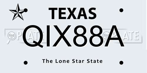 QIX88A Texas License Plate