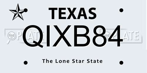 QIXB84 Texas License Plate