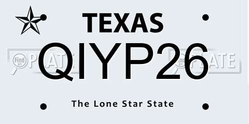 QIYP26 Texas License Plate