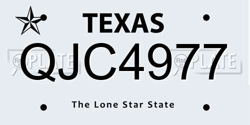 QJC4977 Texas License Plate