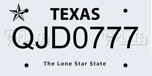 QJD0777 Texas License Plate