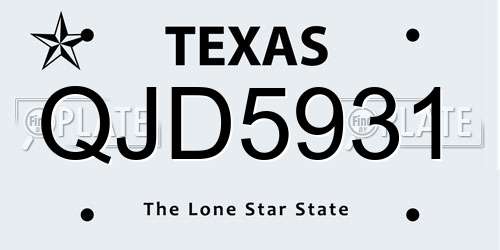 QJD5931 Texas License Plate