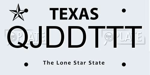 QJDDTTT Texas License Plate