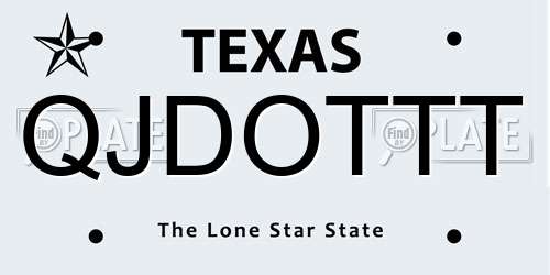 QJDOTTT Texas License Plate