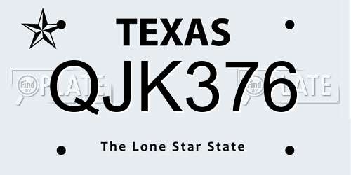 QJK376 Texas License Plate