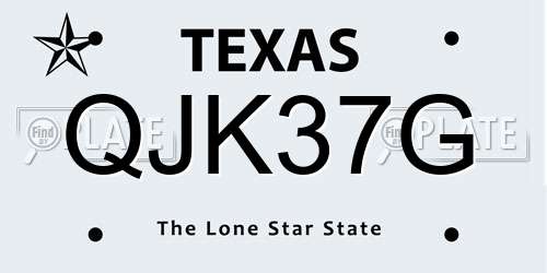 QJK37G Texas License Plate