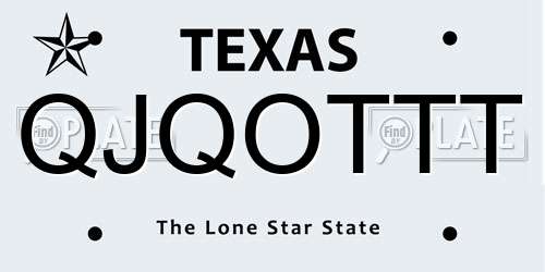 QJQOTTT Texas License Plate