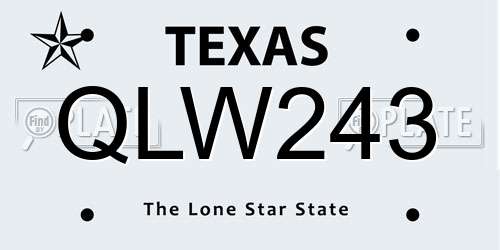 QLW243 Texas License Plate