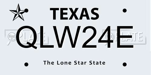 QLW24E Texas License Plate