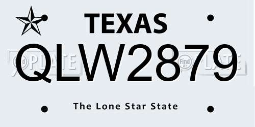 QLW2879 Texas License Plate