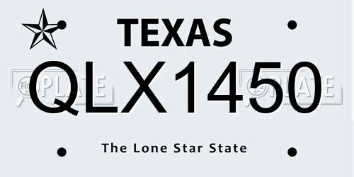 QLX1450 Texas License Plate
