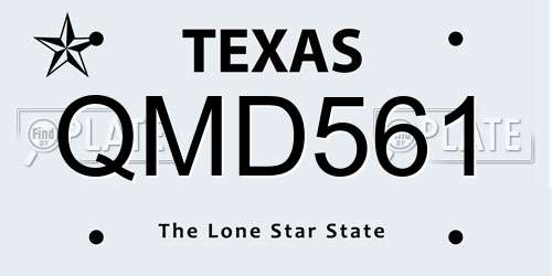 QMD561 Texas License Plate