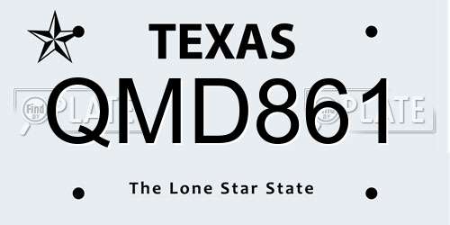 QMD861 Texas License Plate