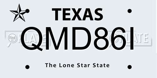 QMD86I Texas License Plate