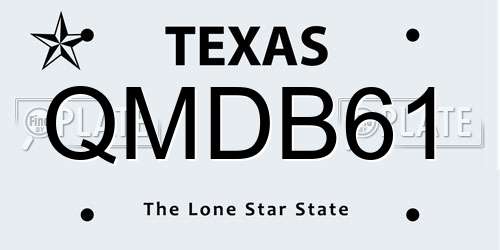 QMDB61 Texas License Plate