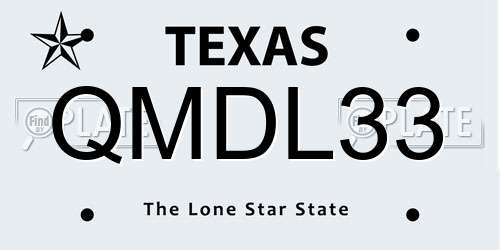 QMDL33 Texas License Plate