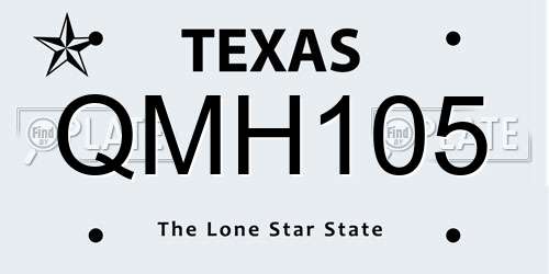 QMH105 Texas License Plate