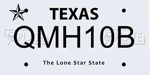 QMH10B Texas License Plate