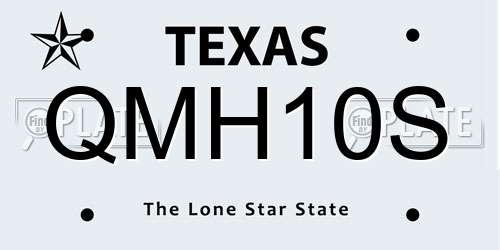 QMH10S Texas License Plate