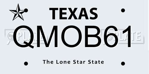 QMOB61 Texas License Plate
