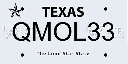 QMOL33 Texas License Plate