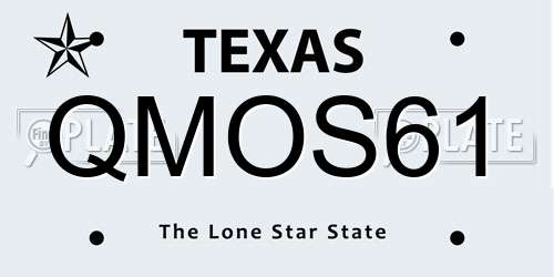 QMOS61 Texas License Plate