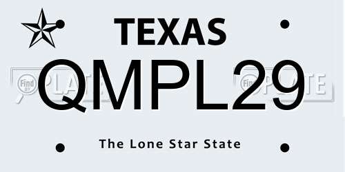 QMPL29 Texas License Plate