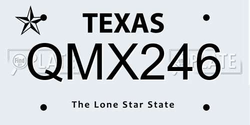 QMX246 Texas License Plate