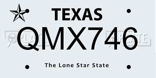 QMX746 Texas License Plate