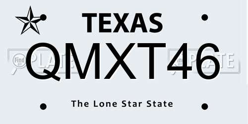 QMXT46 Texas License Plate