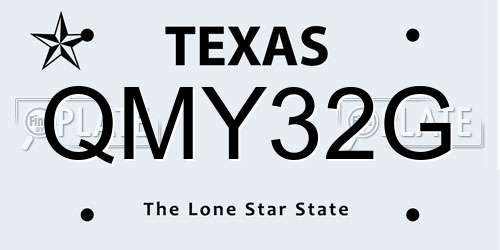 QMY32G Texas License Plate