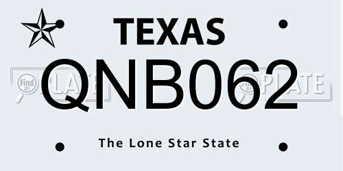 QNB062 Texas License Plate