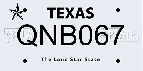 QNB067 Texas License Plate