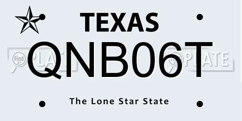 QNB06T Texas License Plate