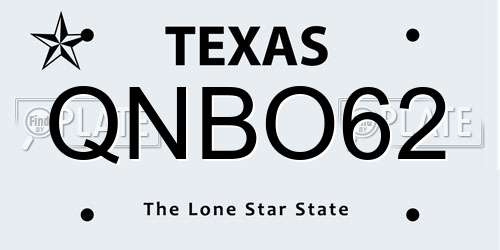 QNBO62 Texas License Plate