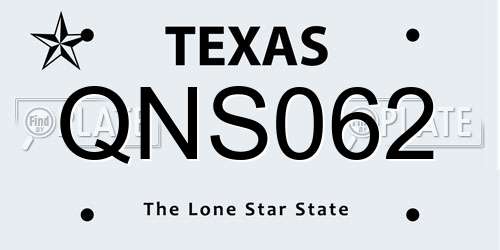 QNS062 Texas License Plate