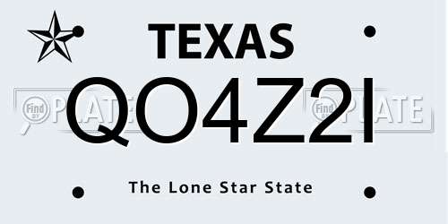 QO4Z2I Texas License Plate
