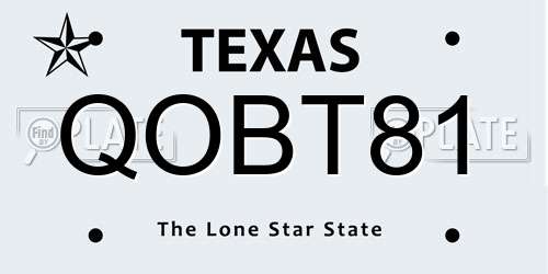 QOBT81 Texas License Plate