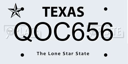 QOC656 Texas License Plate