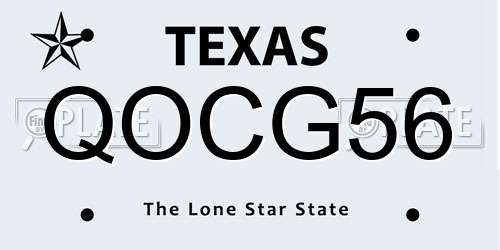 QOCG56 Texas License Plate