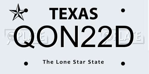 QON22D Texas License Plate
