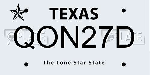 QON27D Texas License Plate