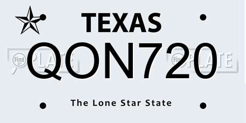 QON720 Texas License Plate