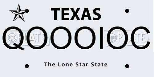 QOOOIOC Texas License Plate